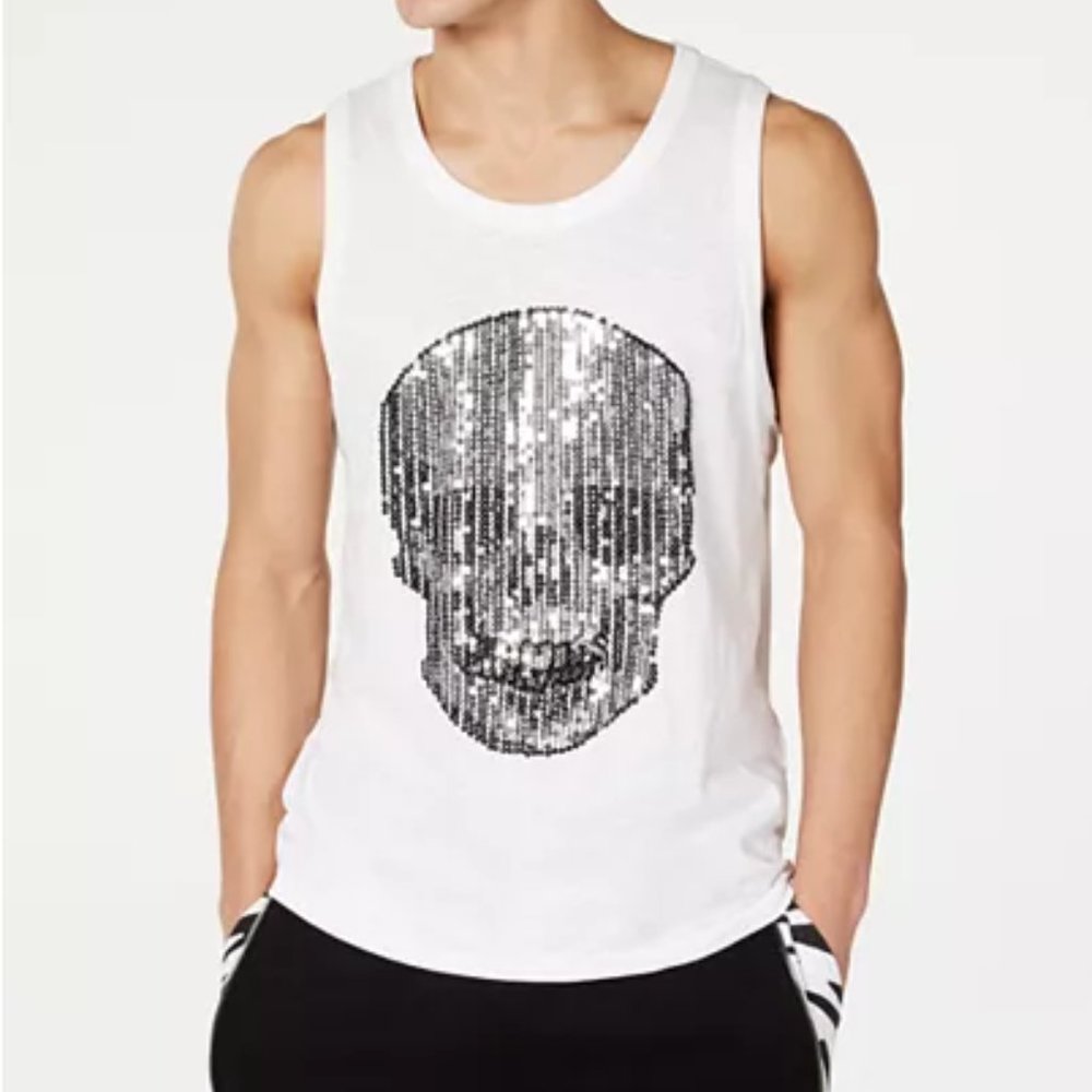 Skull sequins tank top XL